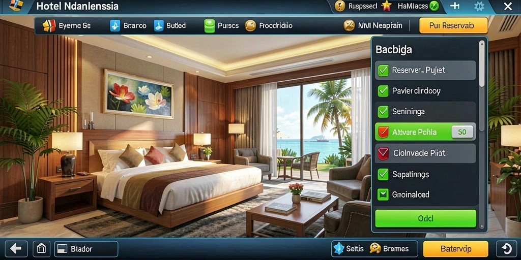 Screenshot menunjukkan petualangan karakter di level pertama.