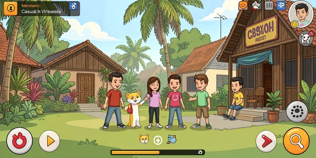 Tampilan dunia yang menakjubkan dan penuh warna.